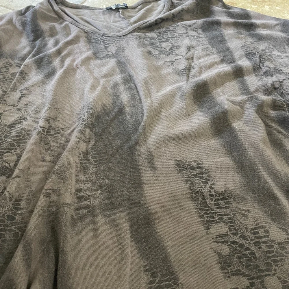 M‎ Made in Italy Gray Lace Print Oversized Batwing Sweater Small Mens Womens